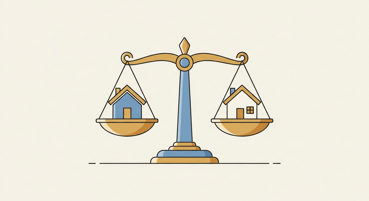 Balanced scale representing title company neutrality between buyers and sellers in Indiana