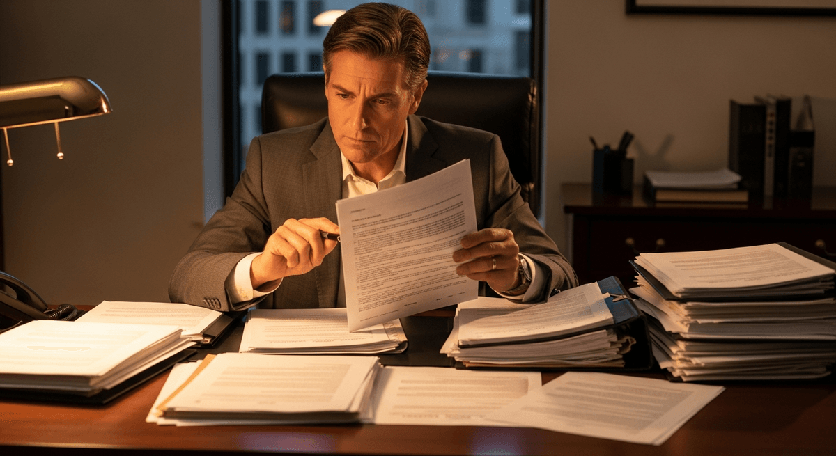 Title company professional reviewing property records for hidden title problems in Richmond Indiana