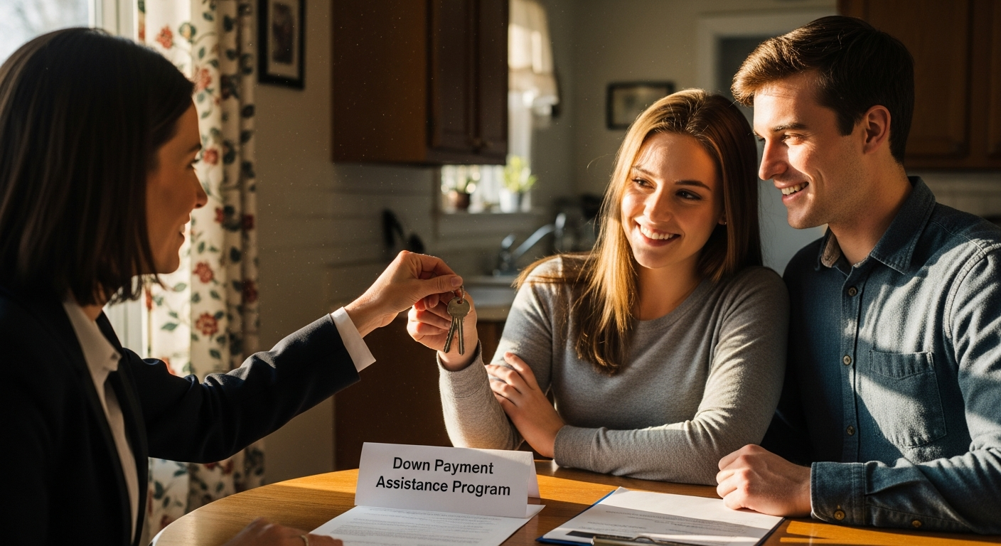 Indiana first time home buyer receiving keys with closing cost assistance programs in 2026