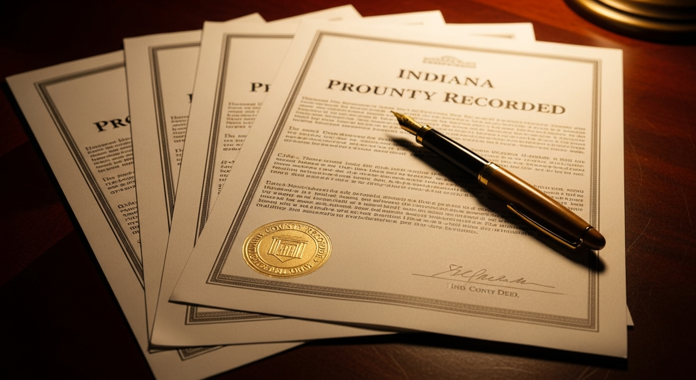 Title expert reviewing Indiana deed documents for warranty and quitclaim deed comparison