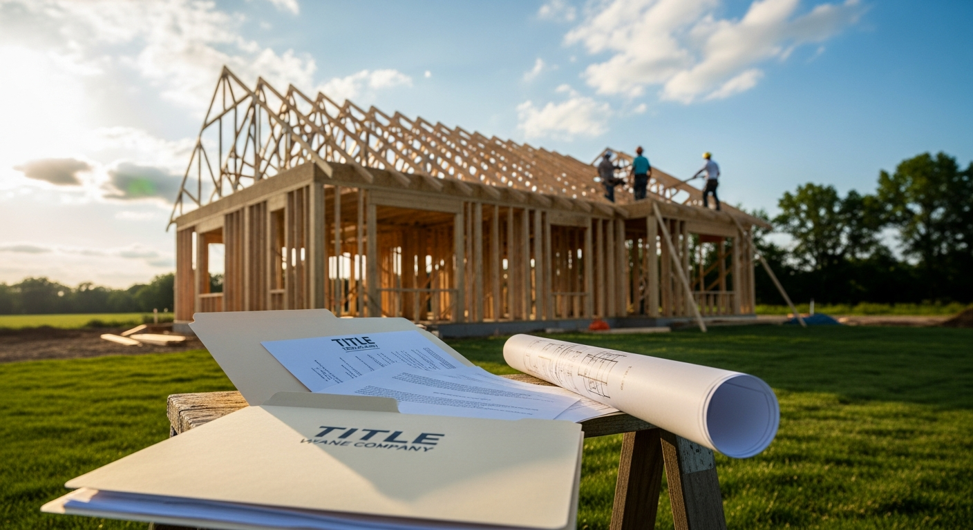 New construction building site in Wayne County Indiana where title insurance is essential