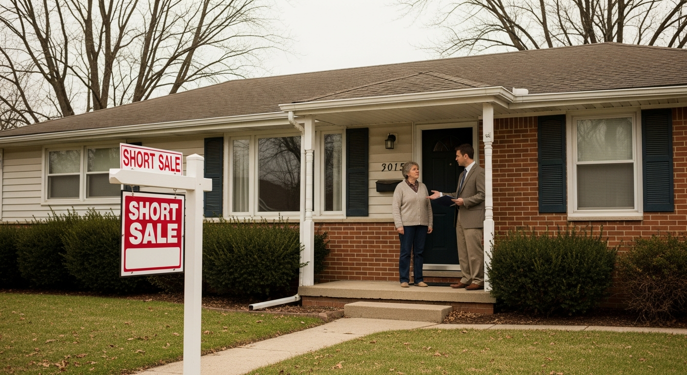 Title professional reviewing lien release documents for Indiana short sale real estate closing